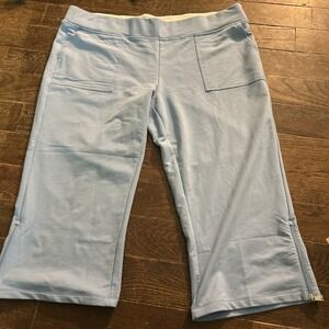 Women's L-RL Lauren Active Ralph Lauren Pull On Blue Capri's Cotton Blend  XL